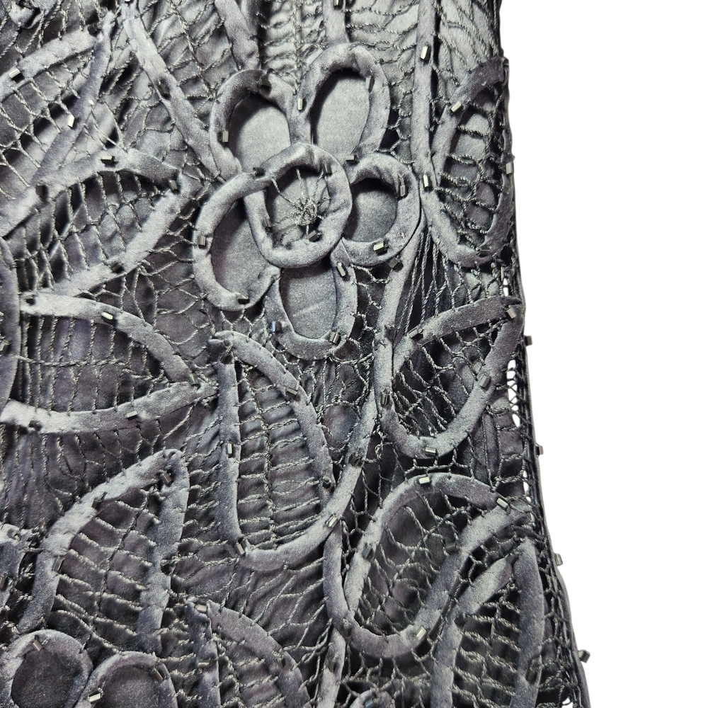 Vintage Silken Poetry 100% Silk Hand Crocheted Beaded Lace Maxi Skirt & Top Set - Picture 4 of 16